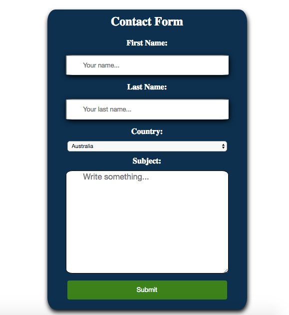 HTML5 Contact Form built using HTML5, CSS3 and JavaScript.