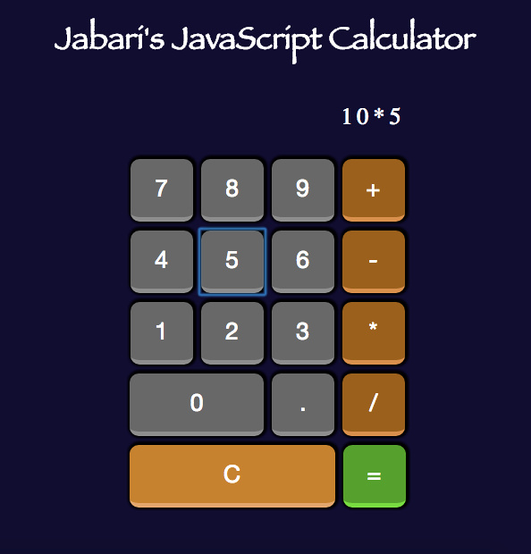 Jabari's JavaScript Calculator