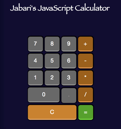 JavaScript Calculator Built Using HTML5, CSS3, and JavaScript.